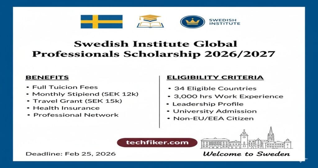 Swedish Institute Global Professionals Scholarship 2026