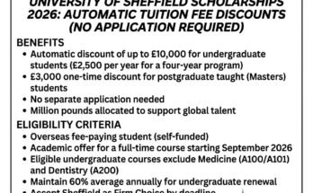 University of Sheffield International Scholarship