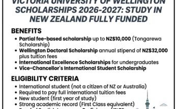 Victoria University of Wellington Scholarships