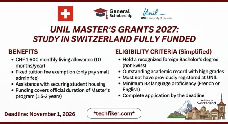 UNIL Master's Grants
